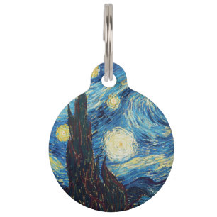 Van Gogh Starry Night Vintage Blue Masterpiece Pet Tag