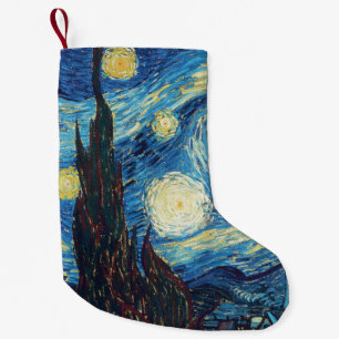 Van Gogh Starry Night Vintage Blue Masterpiece Small Christmas Stocking