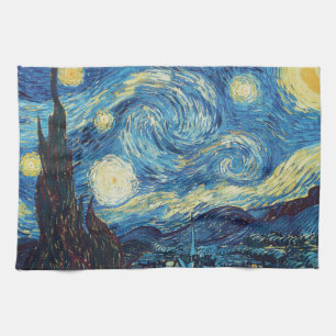 Van Gogh Starry Night Vintage Blue Masterpiece Tea Towel