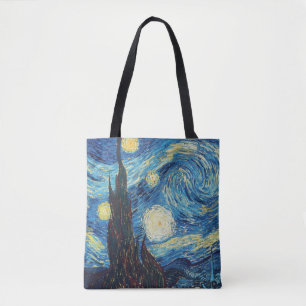 Van Gogh Starry Night Vintage Blue Masterpiece Tote Bag