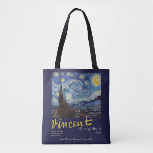 Van Gogh Starry Night Vintage Blue Masterpiece Tote Bag