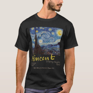 Van Gogh Starry Night Vintage Impasto Oil Painting T-Shirt