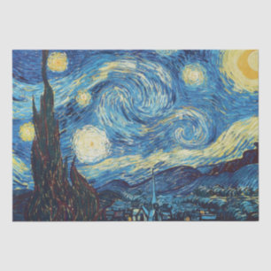 Van Gogh Starry Night Vintage Impasto Oil Painting Tissue Paper