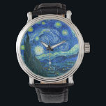 Van Gogh starry night Watch<br><div class="desc">Van Gogh's famous painting,  "The Starry Night." Painted during his stay at the Saint Remy asylum in the 1880's,  van Gogh depicted the rolling hills and cypress trees he saw from his window.  Digitally enhanced by PixDezines.  Copyright © 2008-2016 PixDezines.com™ and PixDezines™ on zazzle.com. All rights reserved.</div>