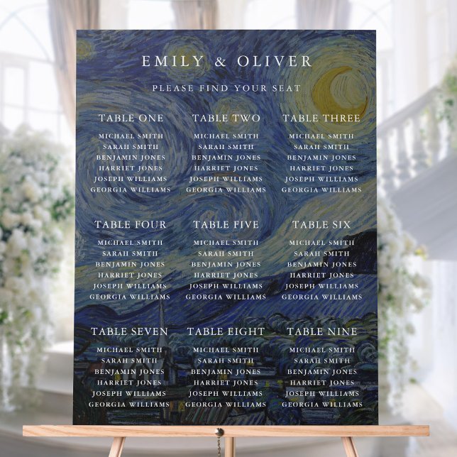 Van Gogh Starry Night Wedding Seating Chart (Creator Uploaded)