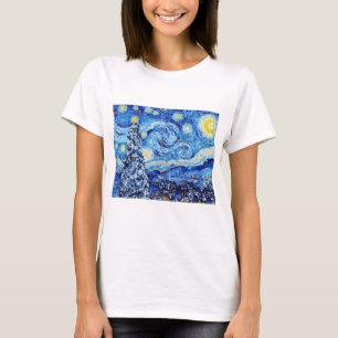 Van Gogh Starry Night - White Christmas T-Shirt