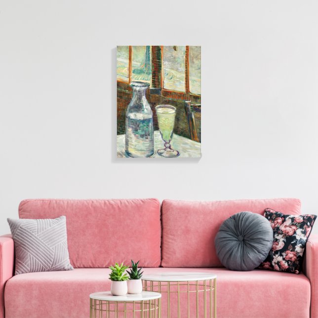 Van Gogh - Still Life Glass of Absinthe and Carafe Canvas Print (Insitu(LivingRoom))