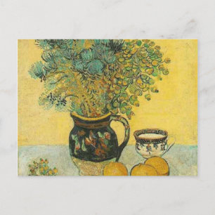 van gogh still life majolica with wildflowers postcard