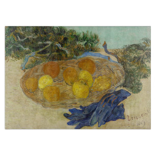 Van Gogh Still Life of Oranges Lemons Blue Gloves Cutting Board