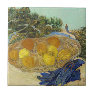 Van Gogh Still Life of Oranges Lemons Blue Gloves Tile