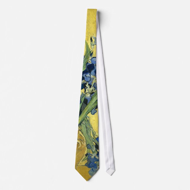 Van Gogh Still Life Vase, Irises (F678) Fine Art Tie (Front)