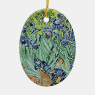 Van Gogh Still Life: Vase with Irises Ceramic Tree Decoration