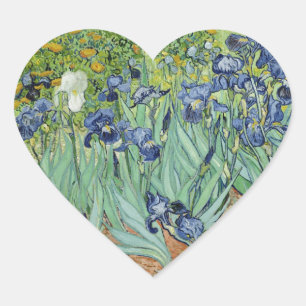 Van Gogh Still Life: Vase with Irises Heart Sticker
