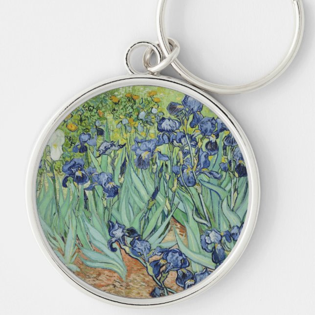 Van Gogh Still Life: Vase with Irises Key Ring (Front)