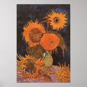 Van Gogh - Still Life with 5 Sunflowers Poster
