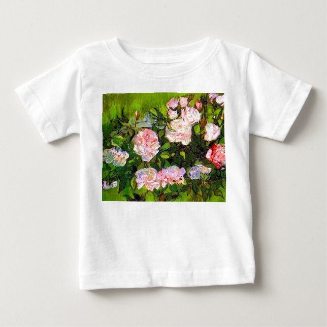 Van Gogh Still Life with Pink Roses Baby T-Shirt (Front)