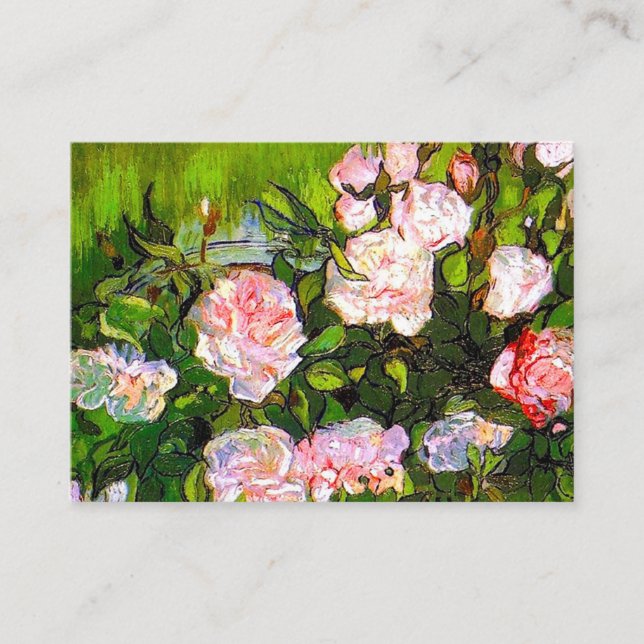 Van Gogh Still Life with Pink Roses Enclosure Card (Front)