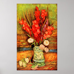 Van Gogh - Still Life with red gladiolas Poster