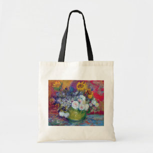 Van Gogh - Still Life With Roses And Sunflowers Tote Bag