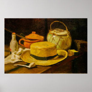 Van Gogh Still Life with Straw Hat Poster