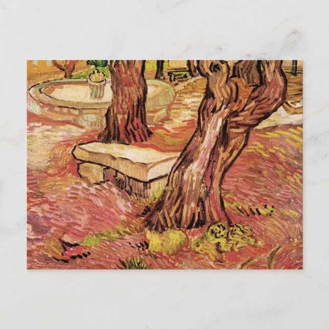 Van Gogh Stone Bench in Garden, St Paul Hospital Postcard (Front)