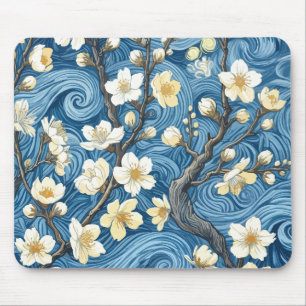 Van Gogh Style Almond Blossoms Mouse Pad