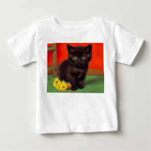 Van Gogh Style Black Cat Baby T-Shirt