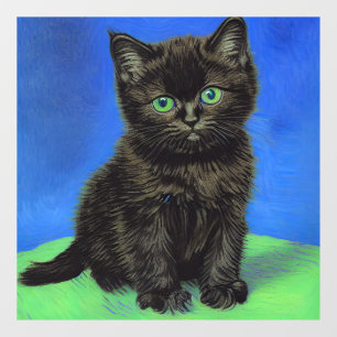 Van Gogh Style Black Kitten