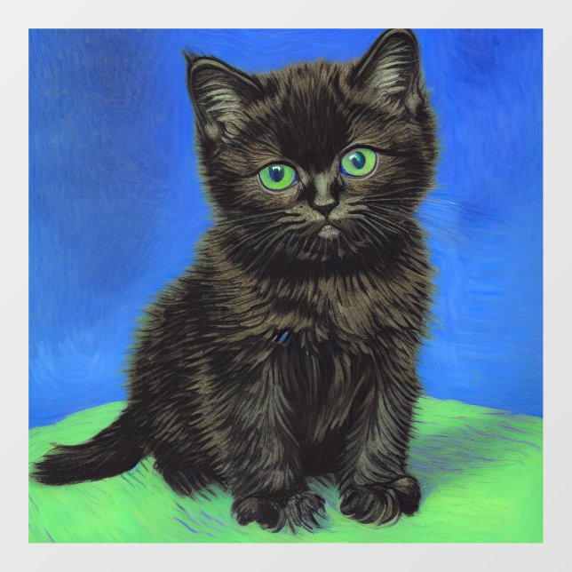 Van Gogh Style Black Kitten (Sheet)