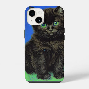 Van Gogh Style Black Kitten iPhone 14 Case