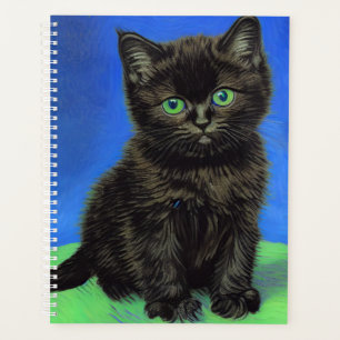 Van Gogh Style Black Kitten Planner