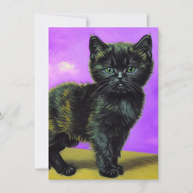 Van Gogh Style Cat Card (Front)