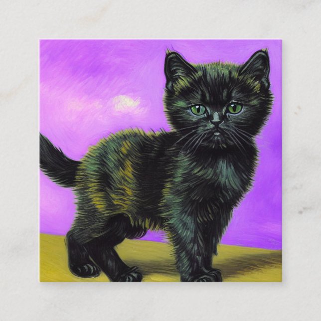 Van Gogh Style Cat Enclosure Card (Front)