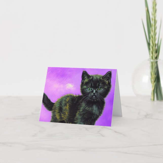 Van Gogh Style Cat Invitation (Front)