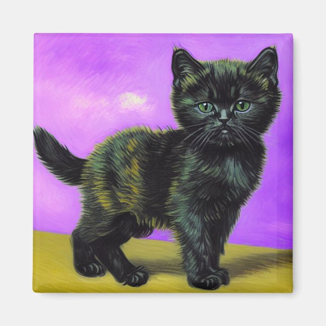 Van Gogh Style Cat Magnet (Front)