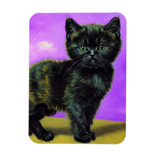 Van Gogh Style Cat Magnet