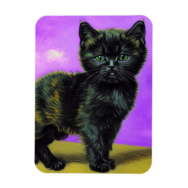 Van Gogh Style Cat Magnet (Vertical)