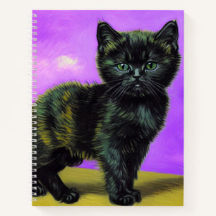 Van Gogh Style Cat Notebook