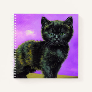 Van Gogh Style Cat Notebook