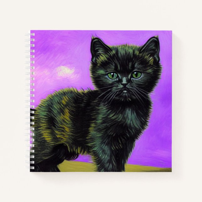 Van Gogh Style Cat Notebook (Front)
