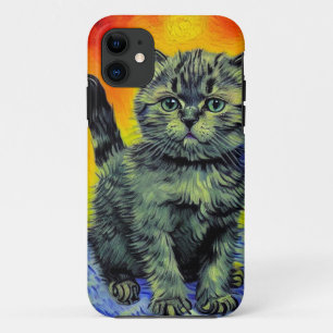 Van Gogh Style Cat Sunset Beach Case-Mate iPhone Case