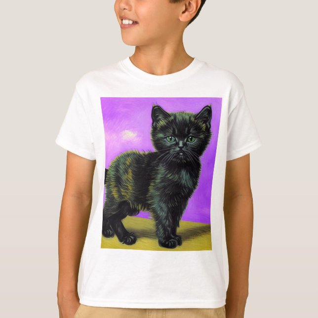 Van Gogh Style Cat T-Shirt (Front)