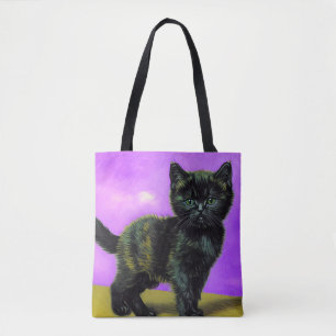 Van Gogh Style Cat Tote Bag