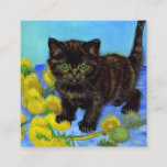 Van Gogh Style Cat with Sunflowers Enclosure Card<br><div class="desc">Enclosure Cards featuring a Van Gogh style cat with sunflowers! A pretty black kitten cutely poses with yellow flowers. A fabulous gift for cat lovers and Dutch art collectors!</div>