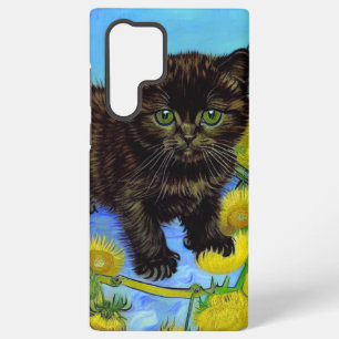 Van Gogh Style Cat with Sunflowers Samsung Galaxy Case