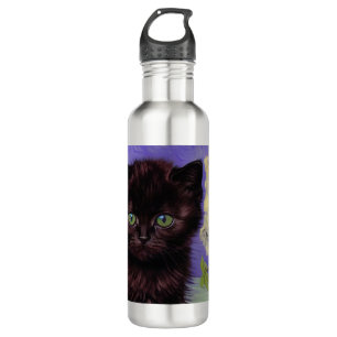 Van Gogh Style Cat with White Flowers 710 Ml Water Bottle