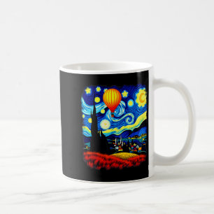 Van Gogh Style Hot Air Balloon Starry Night Coffee Mug