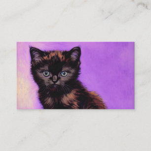 Van Gogh Style Purple Cat Enclosure Card