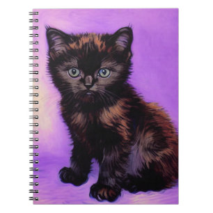 Van Gogh Style Purple Cat Notebook
