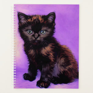 Van Gogh Style Purple Cat Planner
